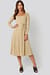 Tied Waist Square Neck Dress