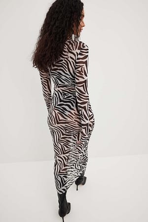 Zebra Robe mi-longue en maille