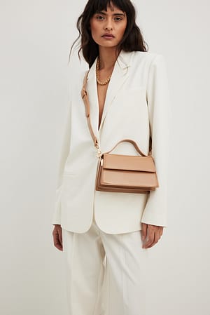 Beige Sac bandoulière avec poignée