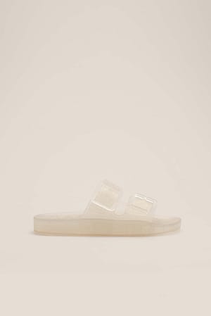 Transparent Mules transparentes à boucle