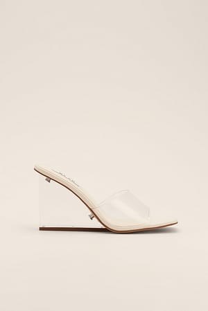 Transparent Chaussures transparentes à talon compensé