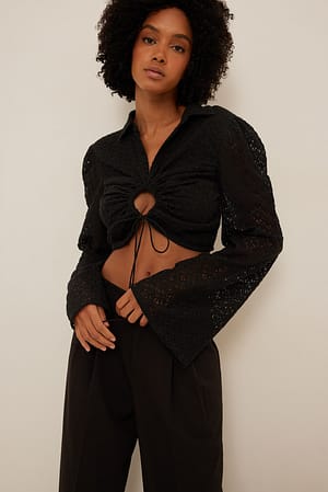 Black Chemisier manches trompette
