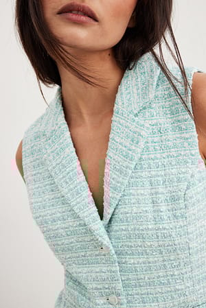 Blue Gilet en tweed