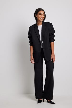 Black Pantalon cargo de costume en sergé