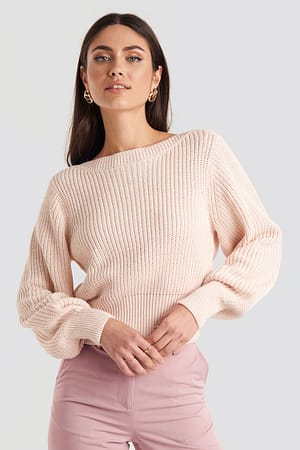 Dusty Pink NA-KD Twisted Pullover