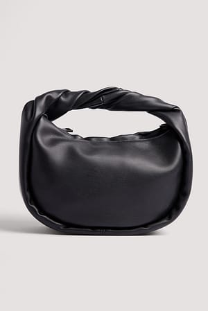 Black Petit sac à main rond torsadé