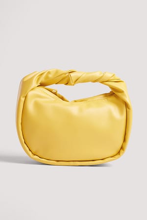 Yellow Petit sac à main rond torsadé