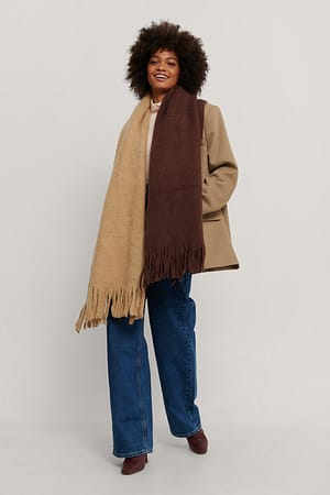 Beige/Brown Écharpe