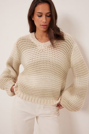 Stripe Pull col en V
