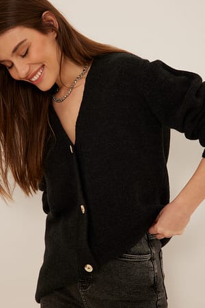 Black Cardigan tricot