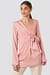 V-Neck Tie Waist Blouse