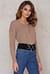 V neck Lacing Front Rib Knitted Sweater
