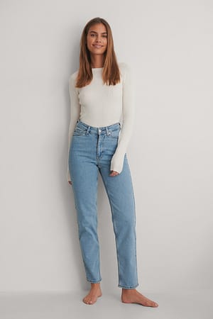Light Blue NA-KD Jean à jambe droite