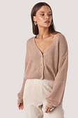 Dusty Light Pink Volume Sleeve Cardigan