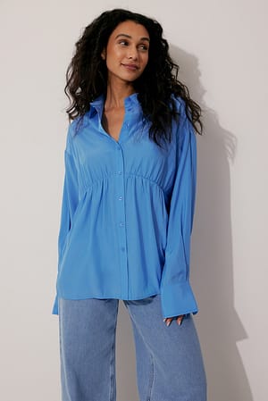 Sky Blue Chemise avec détails à la taille