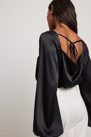 Black Chemisier satin