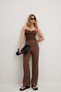 Waterfall Front Structured Top Outfit