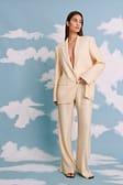 Light Yellow Pantalon ondulé