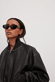 Black Lunettes de soleil rétro larges en forme de goutte