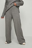 Grey Melange Pantalon large en maille