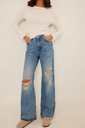 Mid Blue Jean évasé