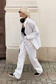 White Jean large taille haute
