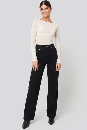 Black NA-KD Trend Jean Large Taille Haute