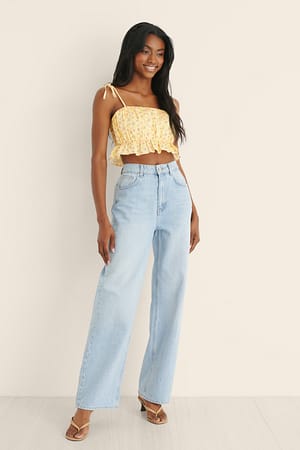Light Blue Handpicked x NA-KD Jean large biologique