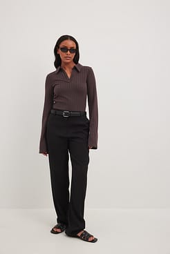Wide Rib Collar Top Outfit