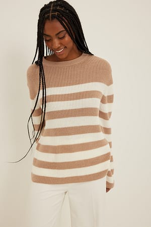 Beige/White Pull maille
