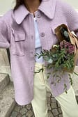 Light Purple Veste chemise en laine mélangée recyclée