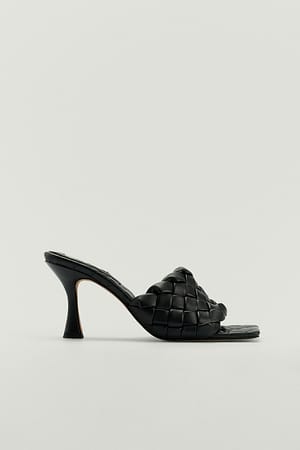 Black Mules tissés