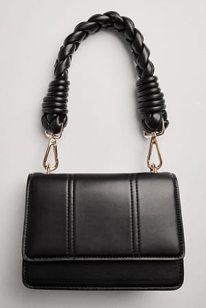 Black Sac à main tressé avec compartiments