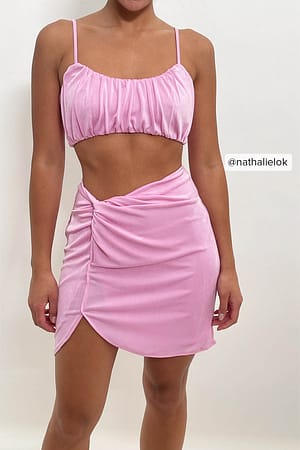 Pink NA-KD Jupe courte portefeuille brillante