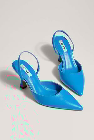 Blue Escarpins fins à bride arrière et talon sablier