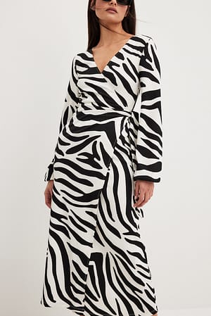 Zebra Robe portefeuille mi-longue structurée