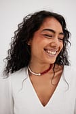 Red/White Two Colored Shell Necklace