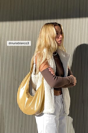 Offwhite Gilet court en peluche