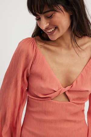 Dusty Coral Robe midi dos ouvert