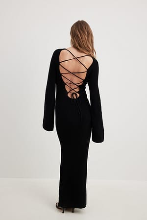 Black Robe croisée dos nu
