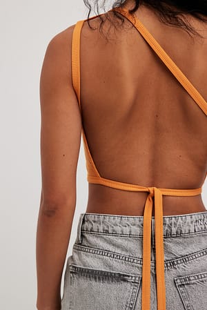 Orange Haut noué à dos ouvert