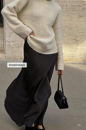Offwhite Pull en maille de laine mélangée à col roulé