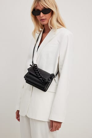 Black Petit sac bandoulière oversize avec chaîne