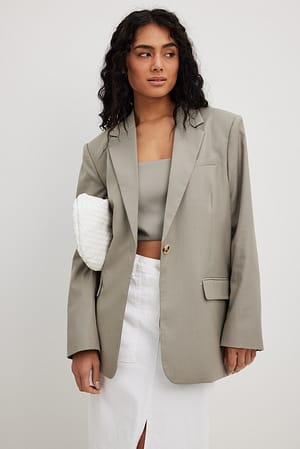 Greige Blazer oversize cintré