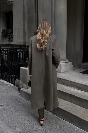 Grey Manteau oversize à épaules larges