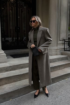Grey Manteau oversize à épaules larges