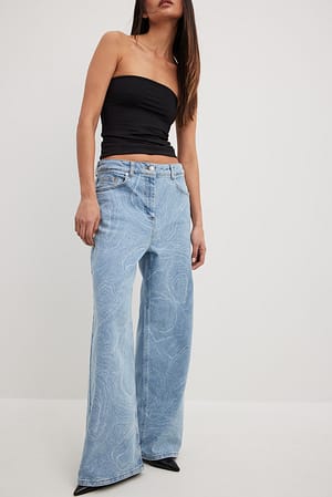 Oyster Print Jean oversize