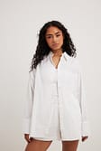 White Chemise oversize effet lin