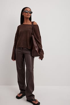 Oversized Loose Knitted Sweater Outfit