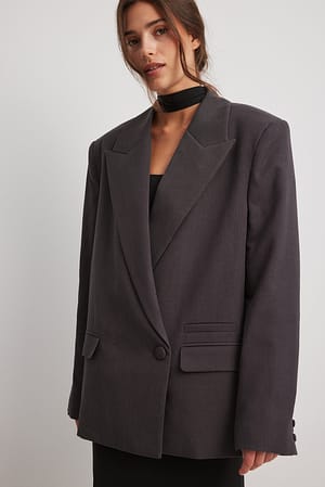 Grey Veste style blazer oversize matelassée